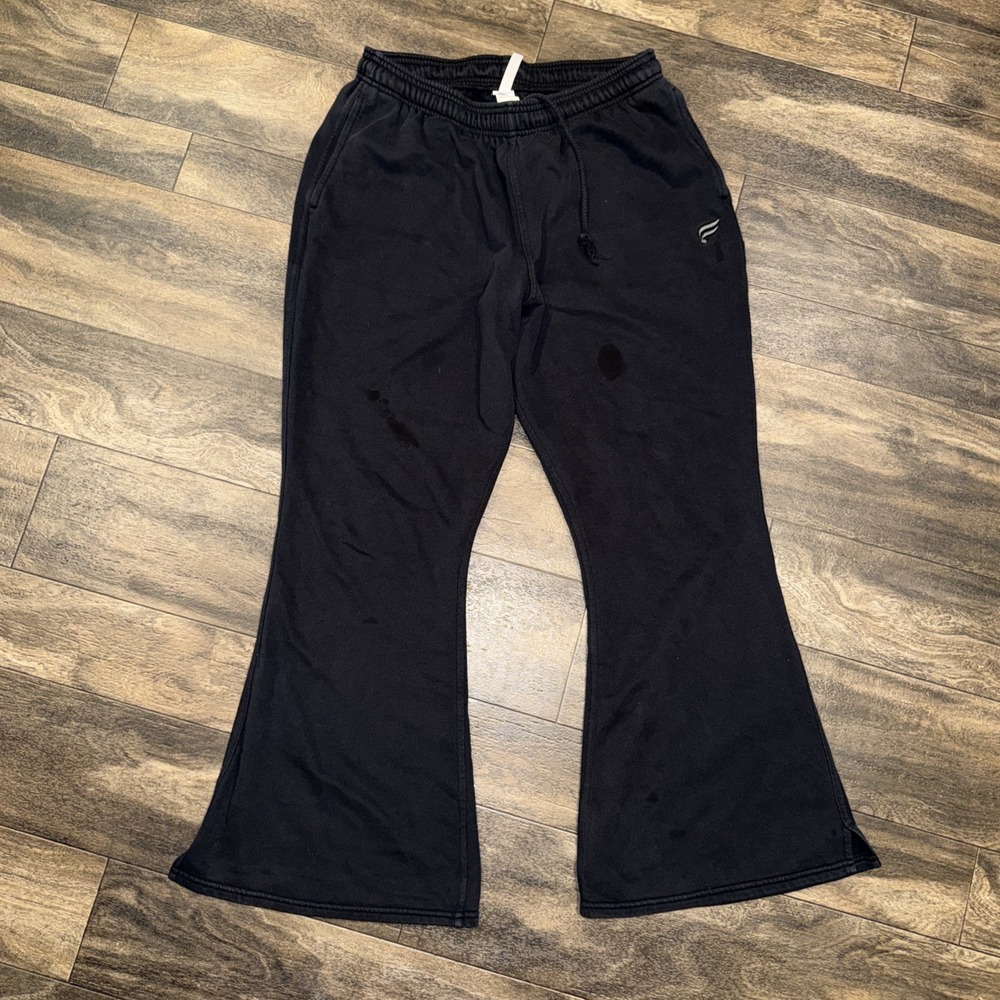 Fabletics Flare Fleece Sweatpants Workout Gym Athletic Wear Women's Size M Black
